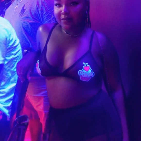 Sorta Sweet Cupcake Patch Mesh Sexy Crop Top - Picture 2 of 8